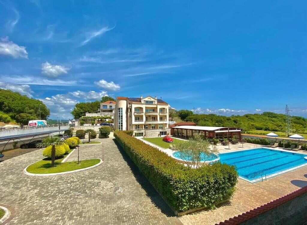 Apart Hotel Llolla in Ulcinj, Montenegro with outdoor swimming pool and garden